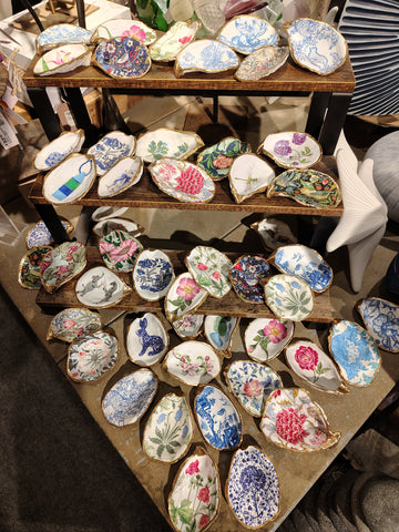 Decoupaged Maine Oyster Ring Dish