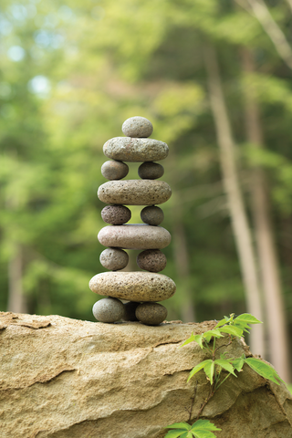Small and Large River Stone Cairn