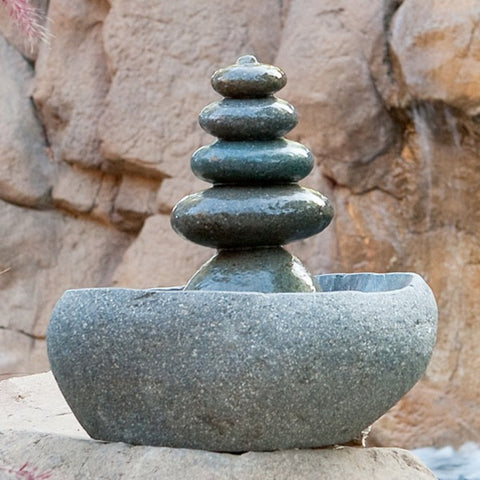 Quintuple Rock Cairn Water Fountain