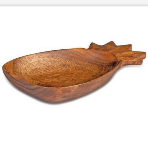 Acacia Wood Pineapple-Shaped Salad Bowl