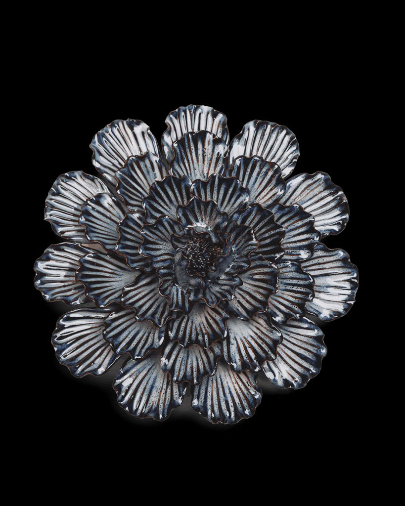 Ceramic Flower, Blue Dinner Plate Dahlia