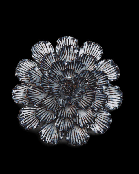Ceramic Flower, Blue Dinner Plate Dahlia