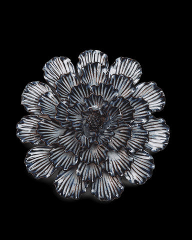 Ceramic Flower, Blue Dinner Plate Dahlia