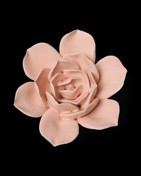 Ceramic Flower, Apricot Pink Snowdrop