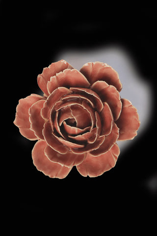 Ceramic Flower, Champagne Pink English Rose