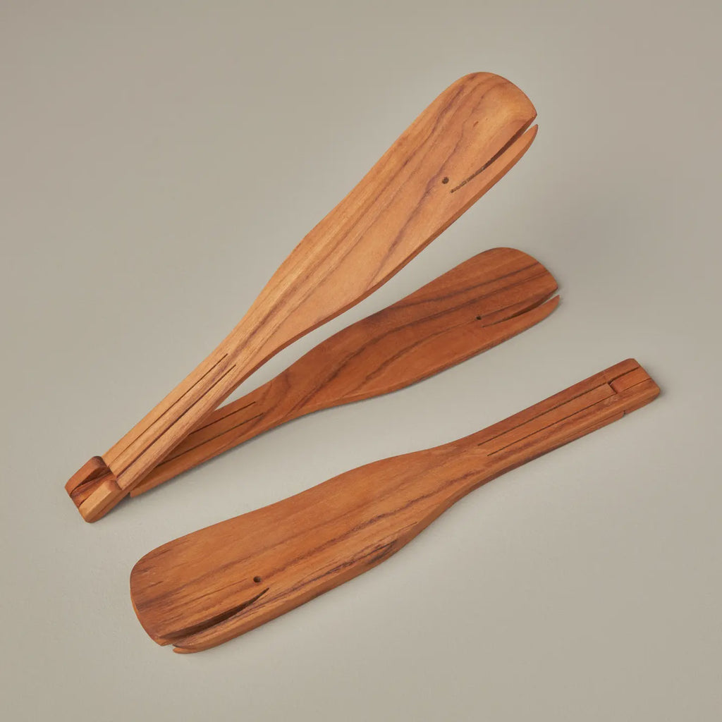 Teak Whale Flip Tongs