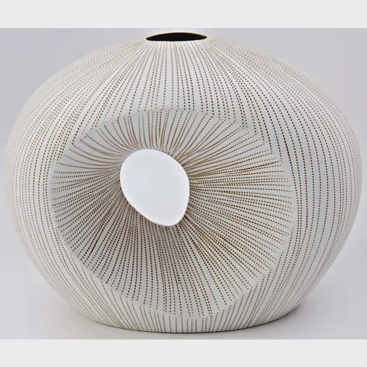Artura Short Vase, Brown Stripe