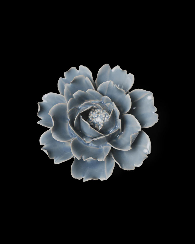 Ceramic Flower Pastel Blue Rose