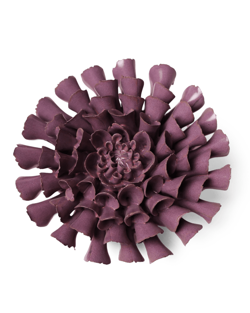 Violet Blue Comel Dahlia, Ceramic Flower