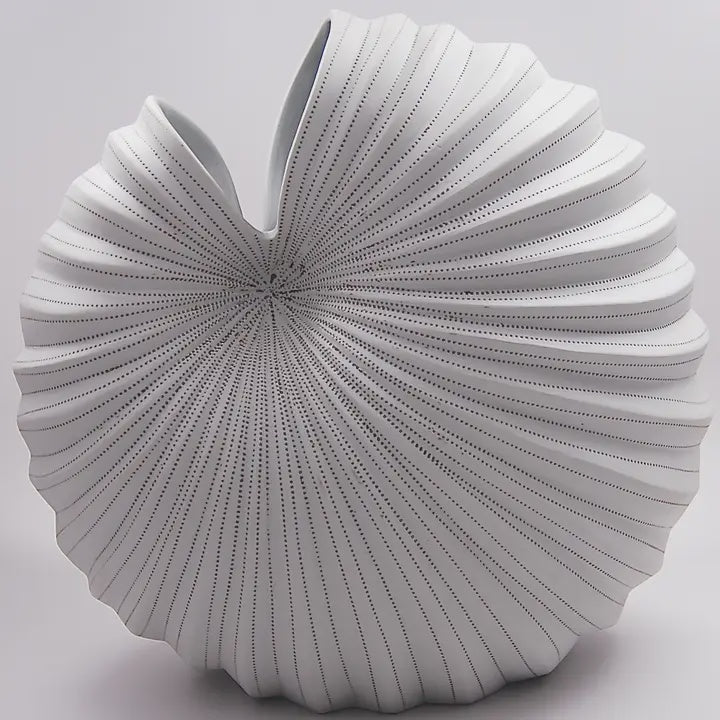 Palm Vase, Grey Stripe