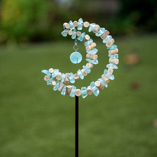 Glass Cresent Moon Garden Stake