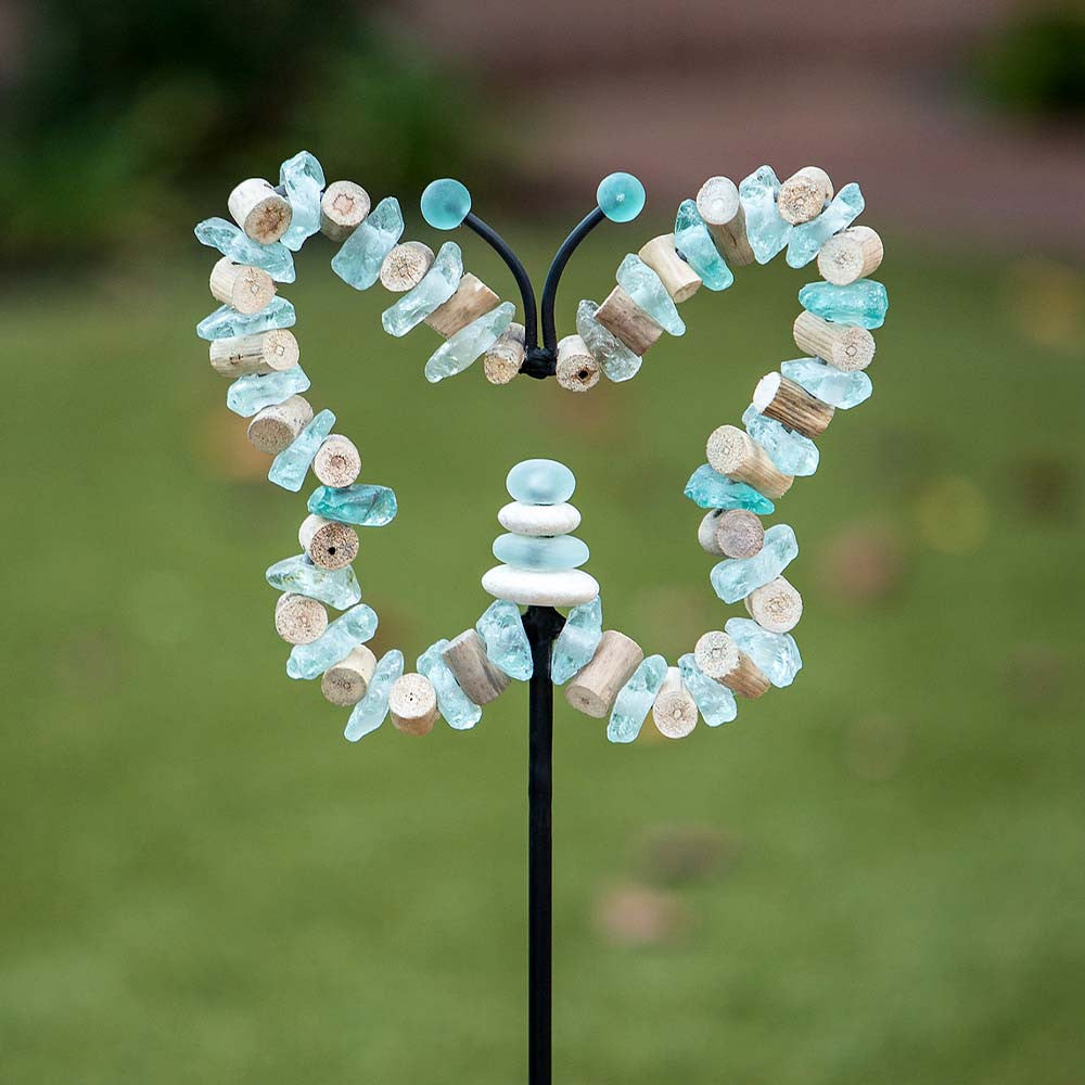 Glass Butterfly Garden Stake