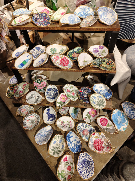 Decoupaged Maine Oyster Ring Dish