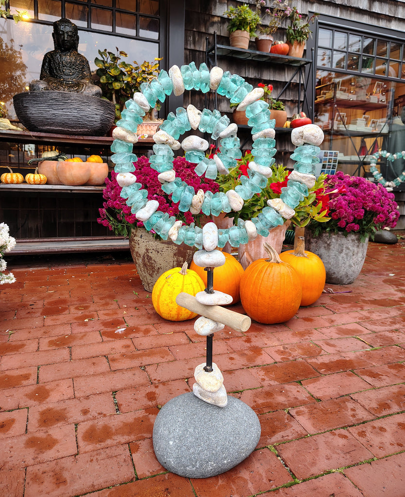 Glass Spiral Garden Stand Small