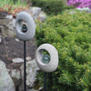 Moon Stone Garden Stake with Glass Cairn