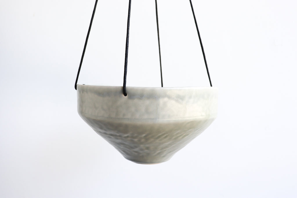 large ceramic hanging planter Pinched Hanging Planter (Three Sizes in Three Colors) – Perkins Cove Pottery Shop